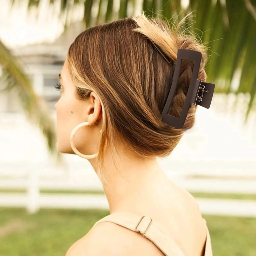 4-Piece Matte Hair Claw Clip Set - Strong Grip, Non Slip Large Claw Clips for Women